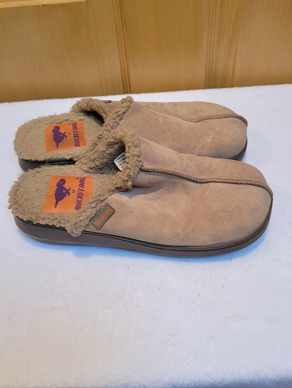 Rocket Dog Tan Suede Shearling Slip-On Slippers